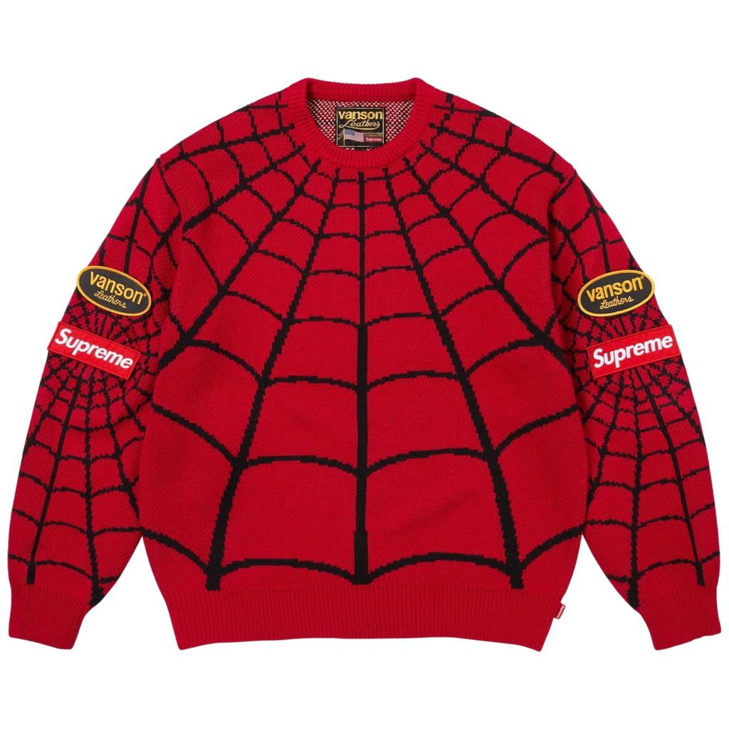 Supreme®/Vanson Leathers® Spider-Man Sweater (Red)