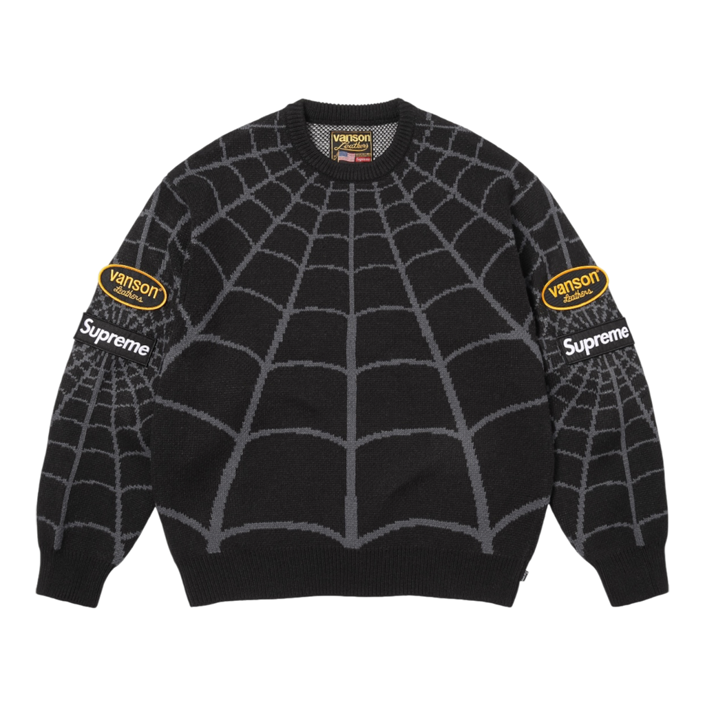 Supreme®/Vanson Leathers® Spider-Man Sweater (Black)
