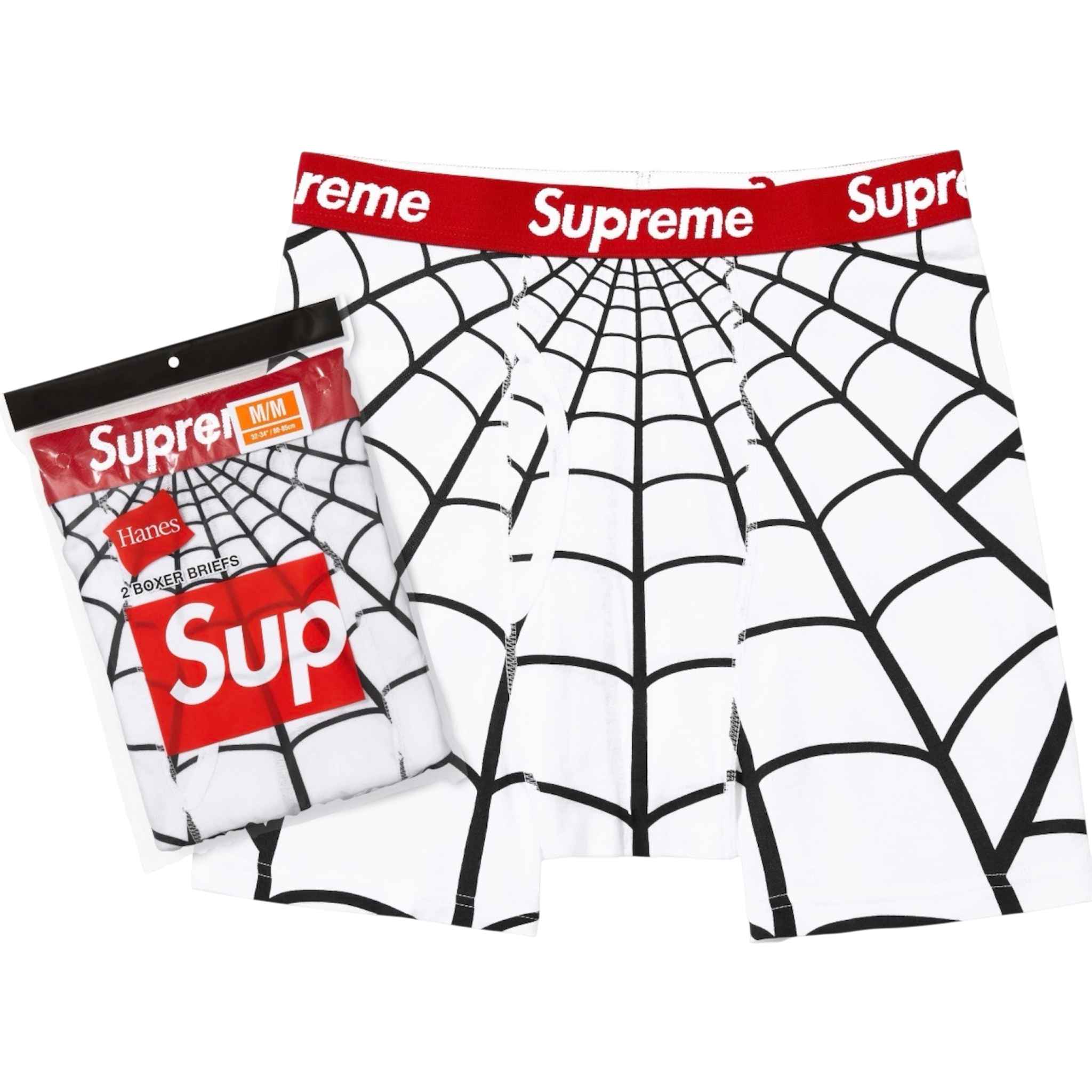 Supreme®/Hanes® Spider-Man Boxer Briefs (2 Pack)"White"