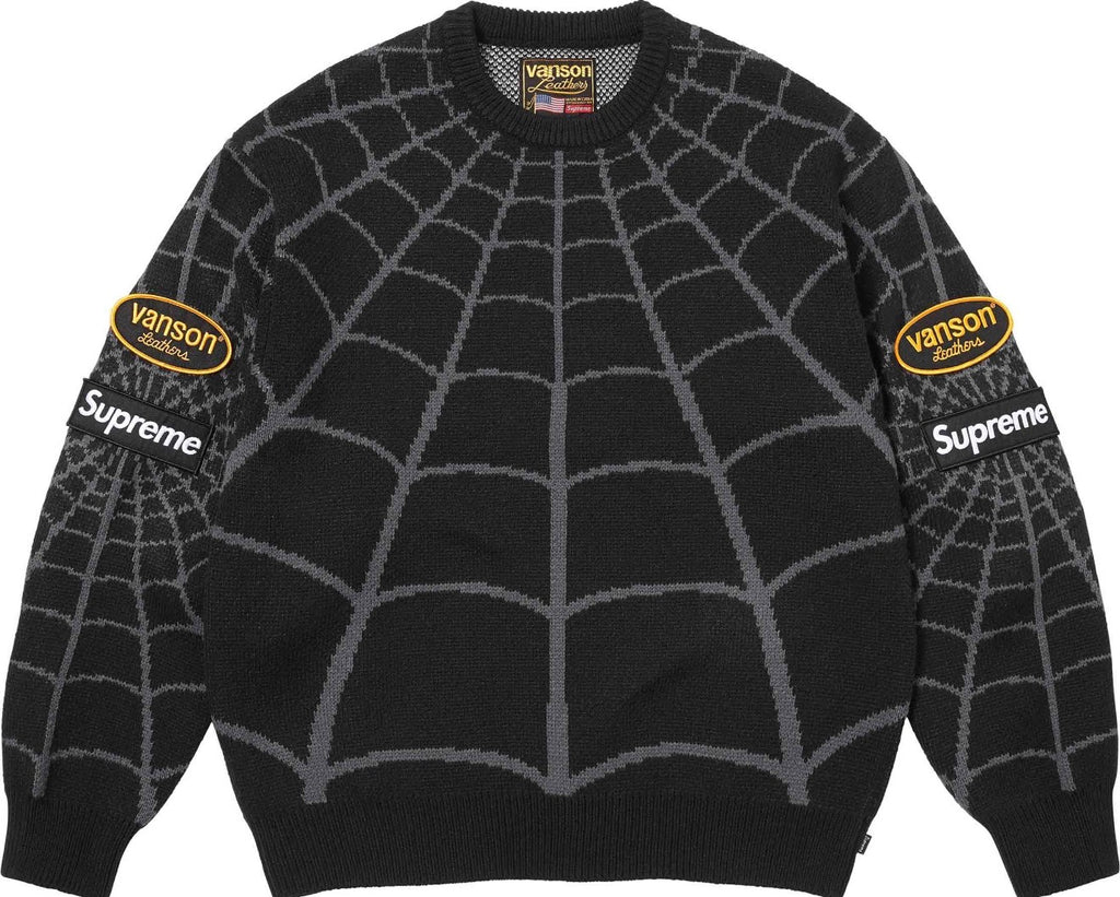 Supreme®/Vanson Leathers® Spider-Man Sweater (Black)
