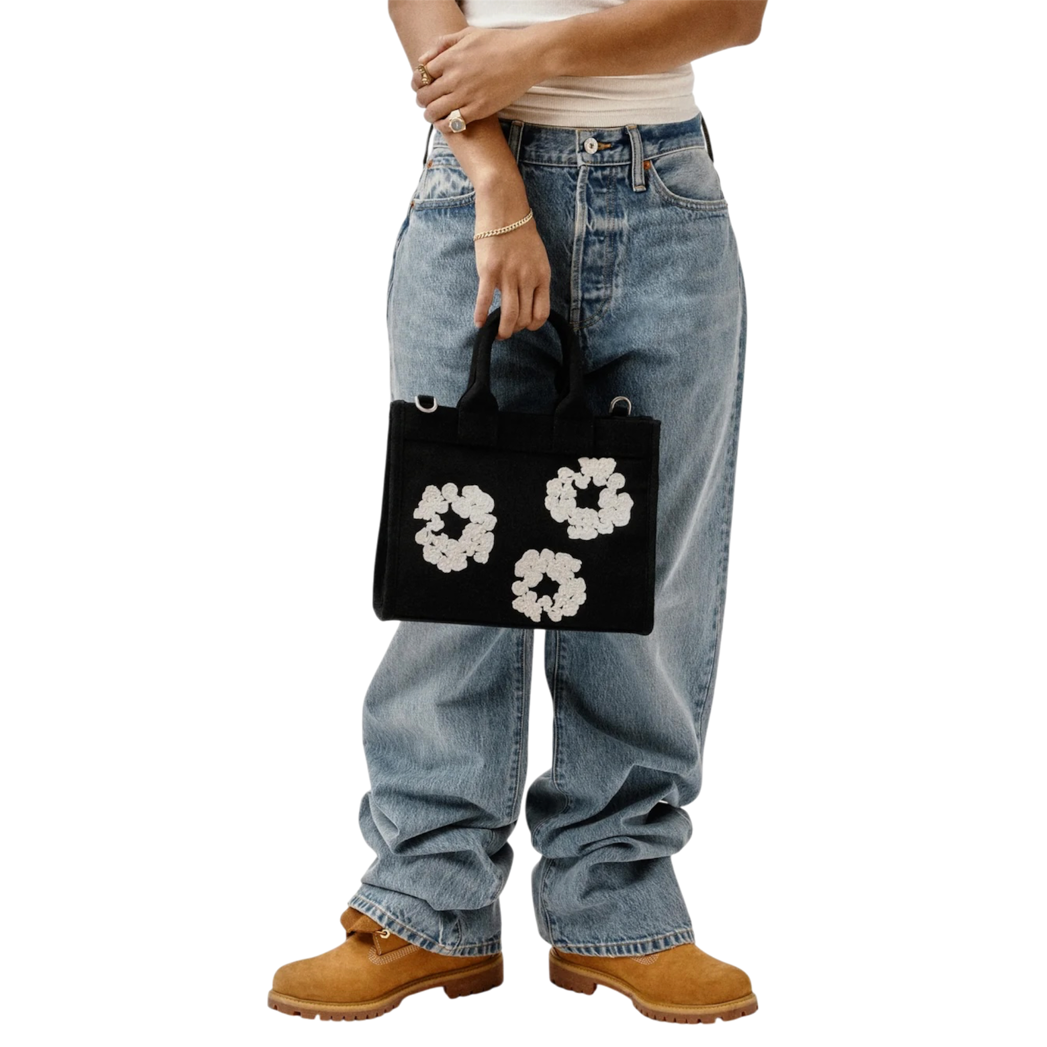 Denim Tears Cotton  Wreath Canvas Bag SMALL