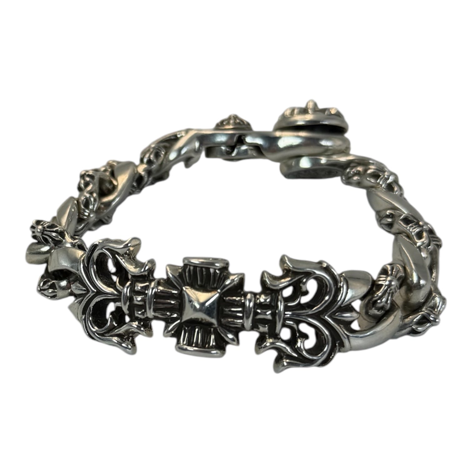CHROME HEARTS Flame Lobster Clasp Cuban Bracelet