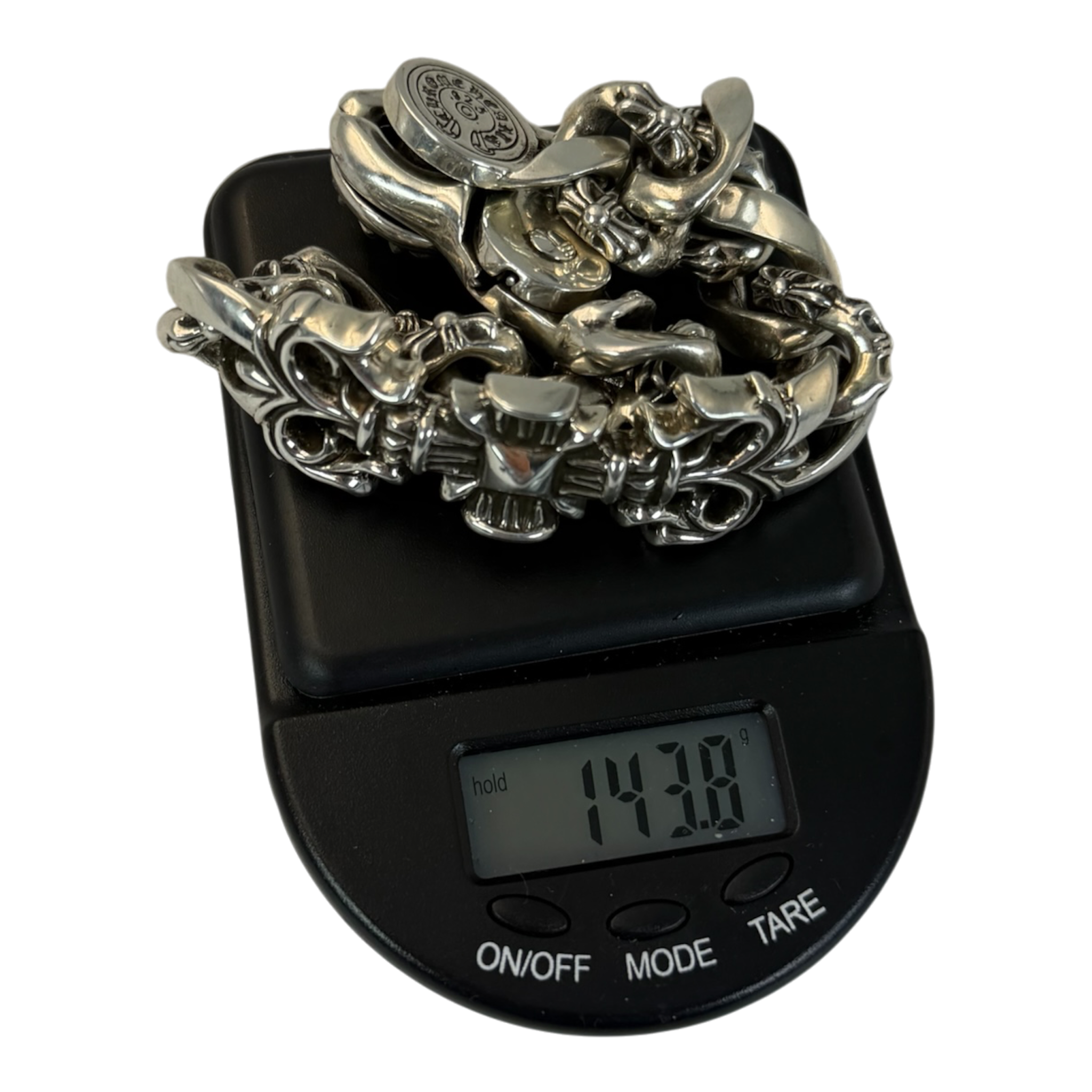 CHROME HEARTS Flame Lobster Clasp Cuban Bracelet