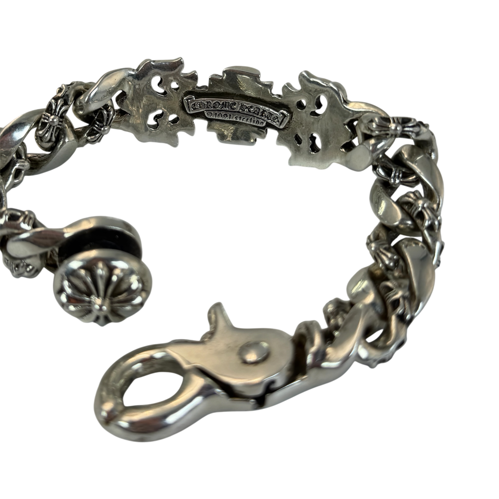 CHROME HEARTS Flame Lobster Clasp Cuban Bracelet
