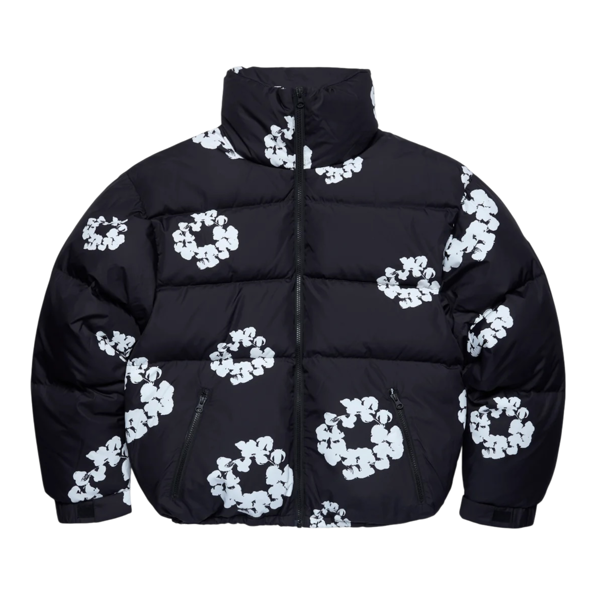 DENIM TEARS COTTON WREATH PUFFER JACKET BLACK