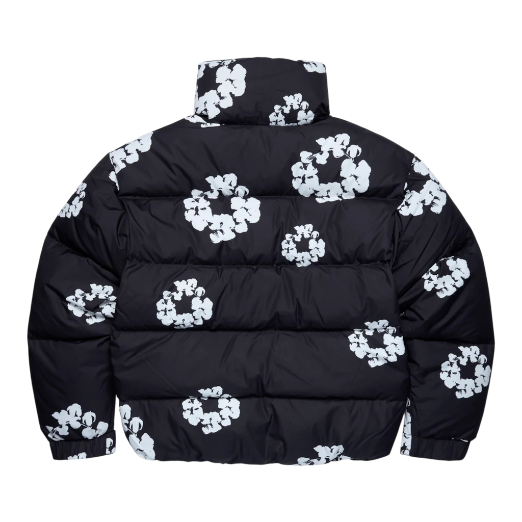 DENIM TEARS COTTON WREATH PUFFER JACKET BLACK