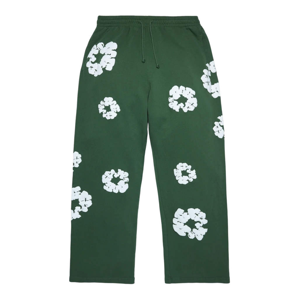 DENIM TEARS COTTON WREATH BAGGY SWEATPANTS GREEN
