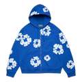DENIM TEARS COTTON WREATH ZIP HOODIE BLUE