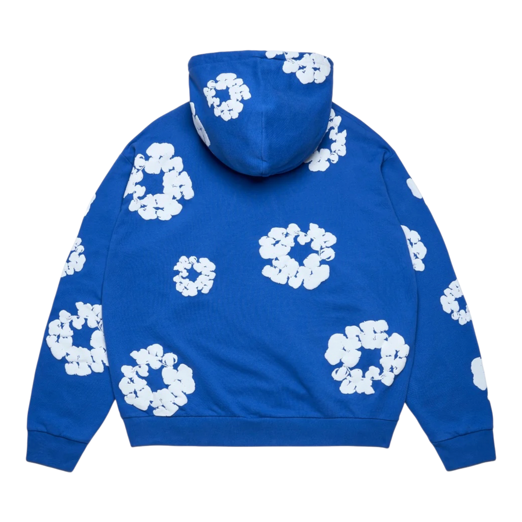 DENIM TEARS COTTON WREATH ZIP HOODIE BLUE