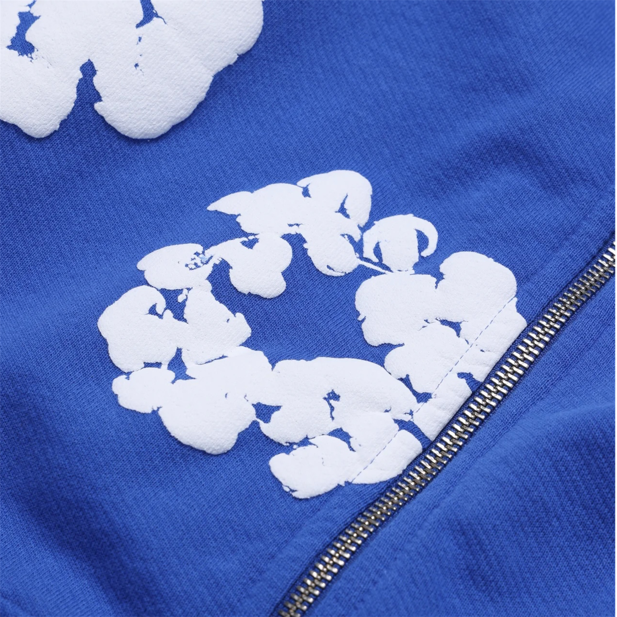 DENIM TEARS COTTON WREATH ZIP HOODIE BLUE