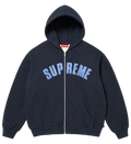 Supreme Arc Thermal Lined Zip Up Hooded Sweatshirt Navy