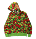 A BATHING APE BAPE STA Camo Green Shark Full Zip Hoodie SS21