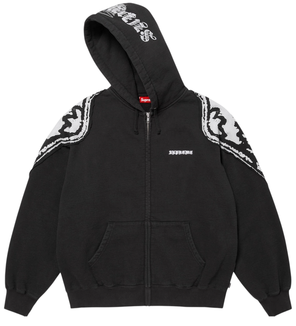 Supreme Wings Zip up Hooded sweatshirt ‘black’ (FW’25)