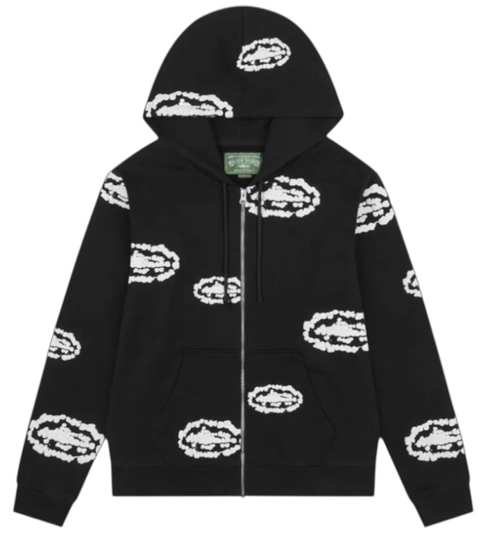 Denim Tears x Corteiz Cotton wreath Zip Hoodie Black