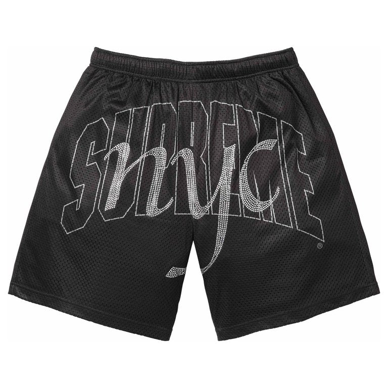 Rhinestone Mesh Short