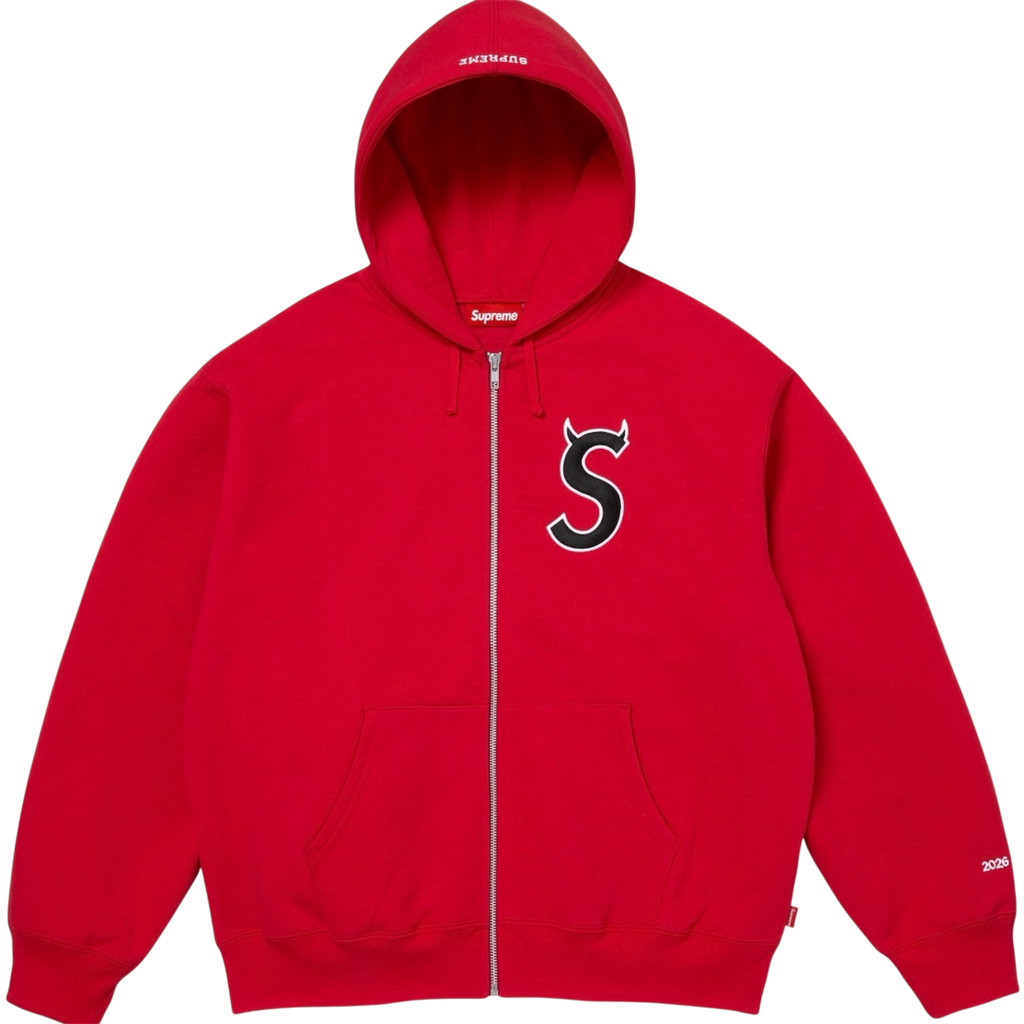Devil S Logo Zip Up Hooded Sweatshirt