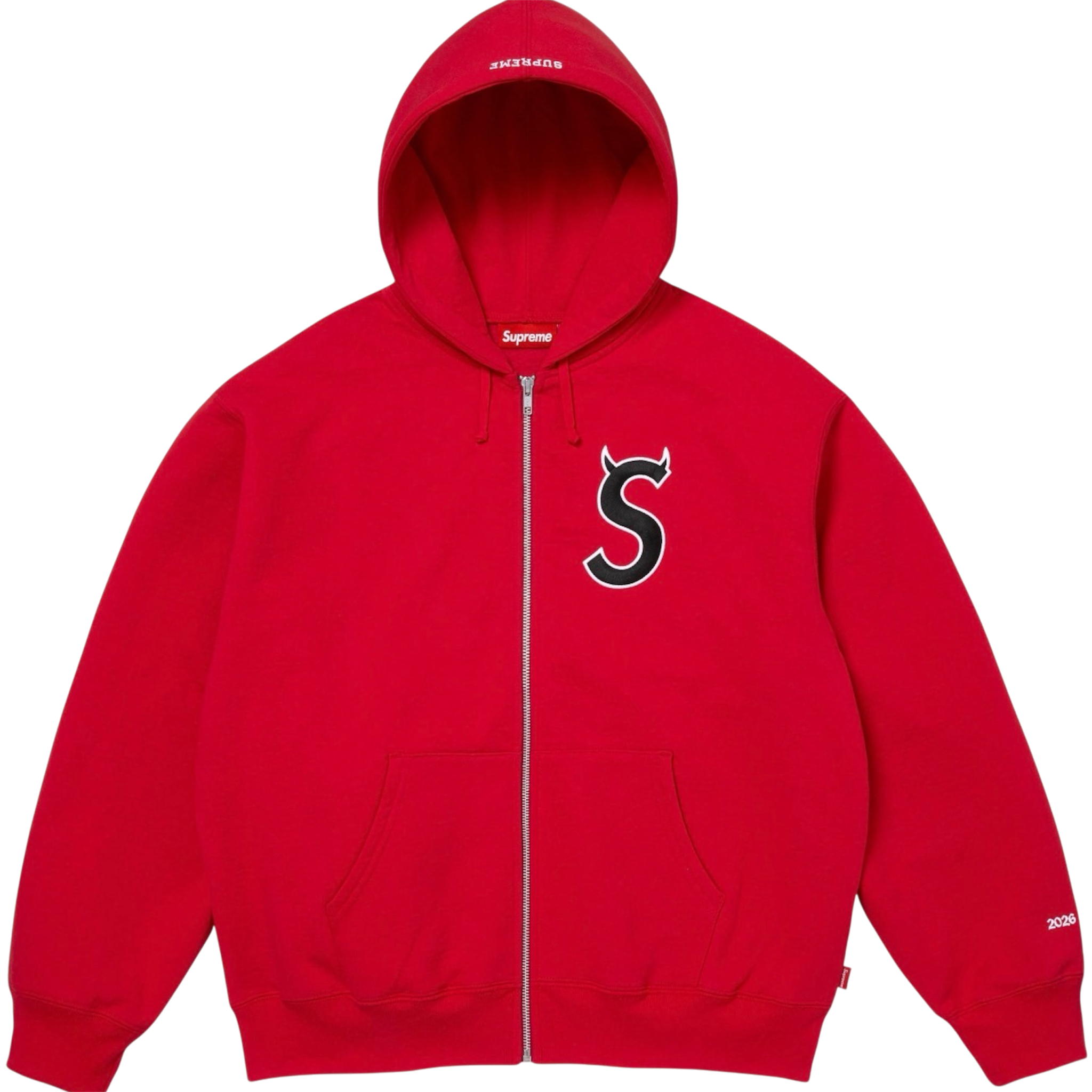 Devil S Logo Zip Up Hooded Sweatshirt