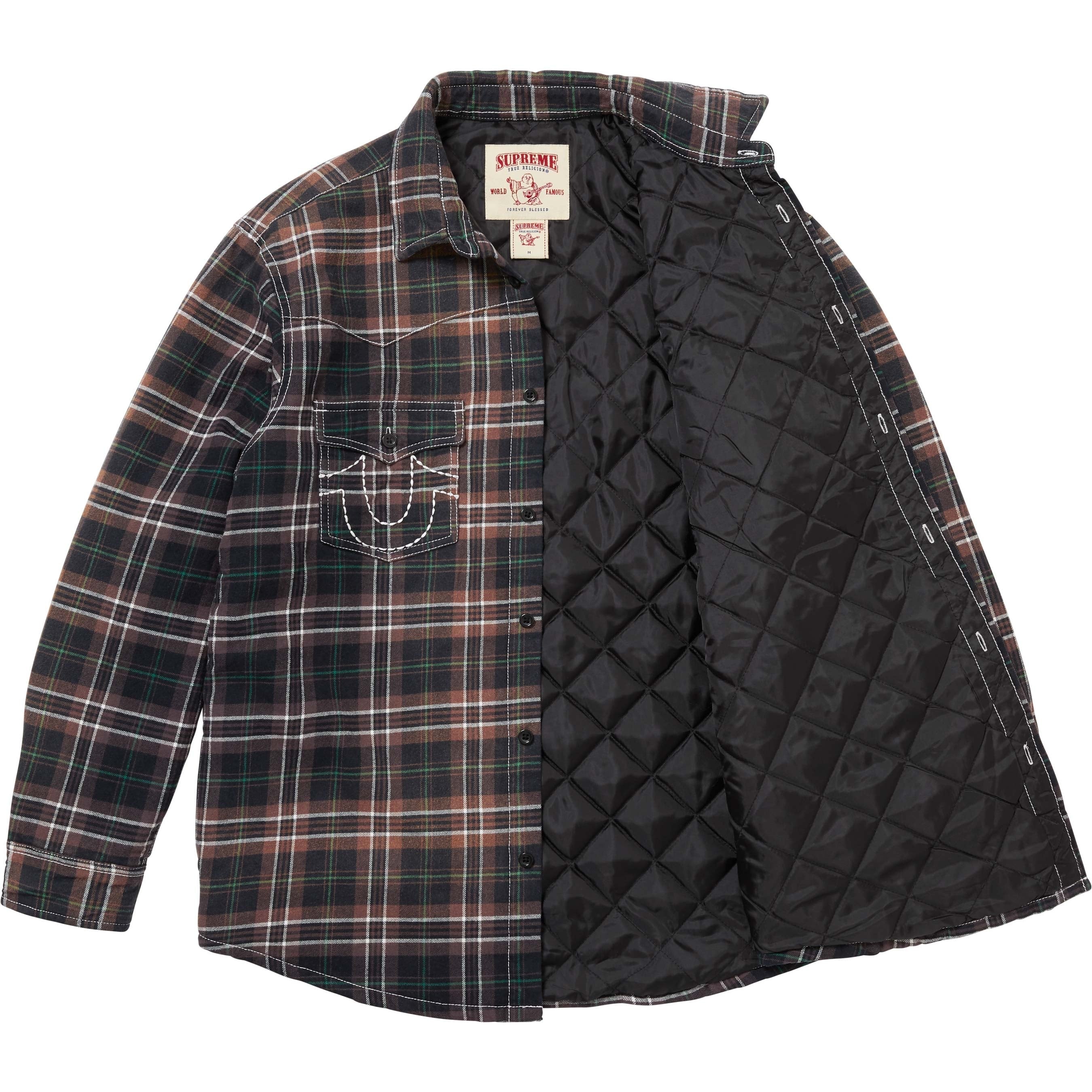 Supreme True Religión Quilted Lined Plaid Flannel Shirt (FW25)