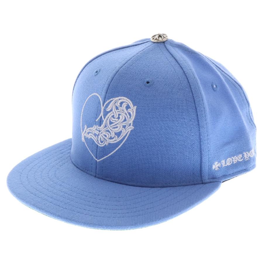 Chrome Hearts Vinny Heart Embroidered Light Blue Baseball Cap (7 5/8)
