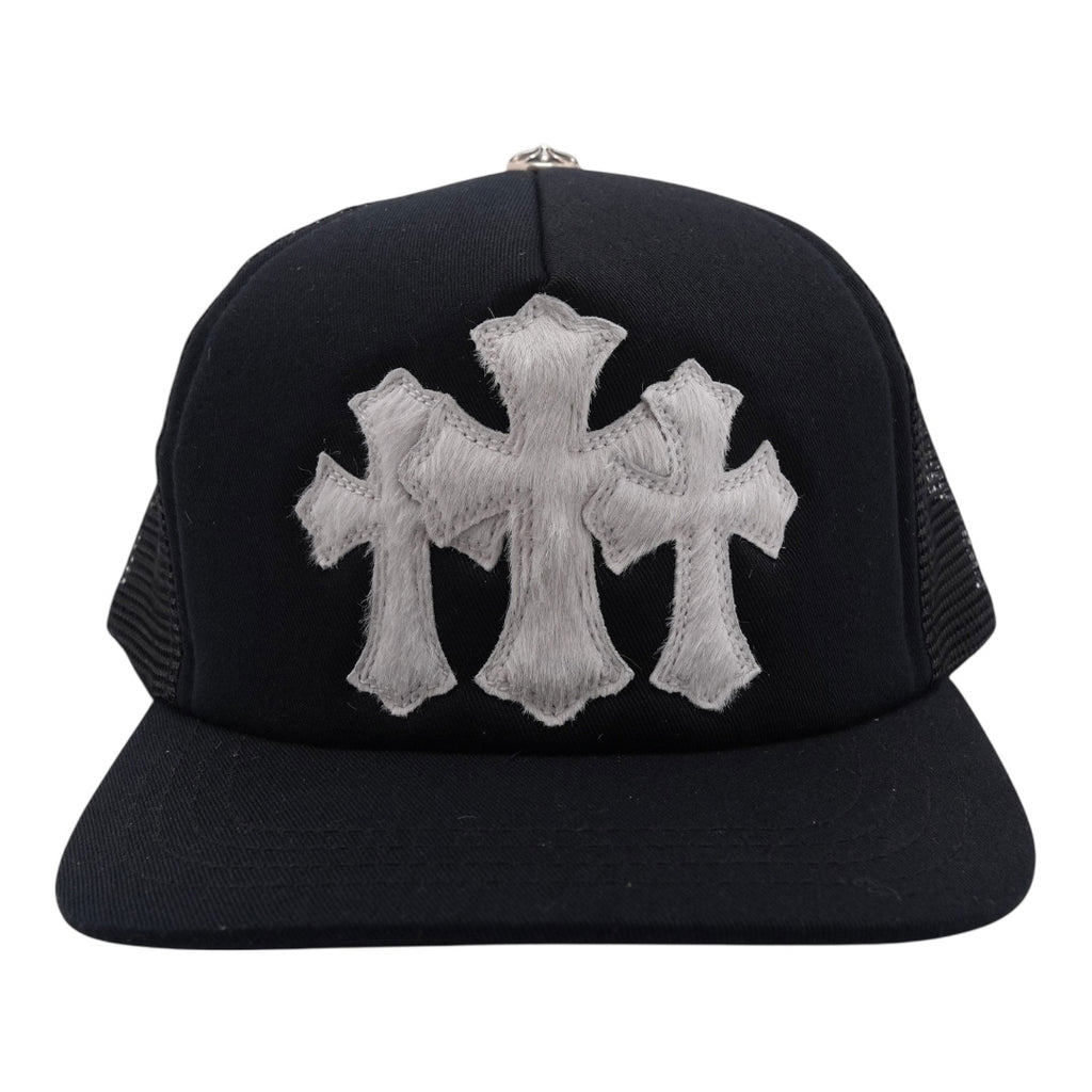 Chrome Hearts Pony Hair Cementery Cross Trucker Hat