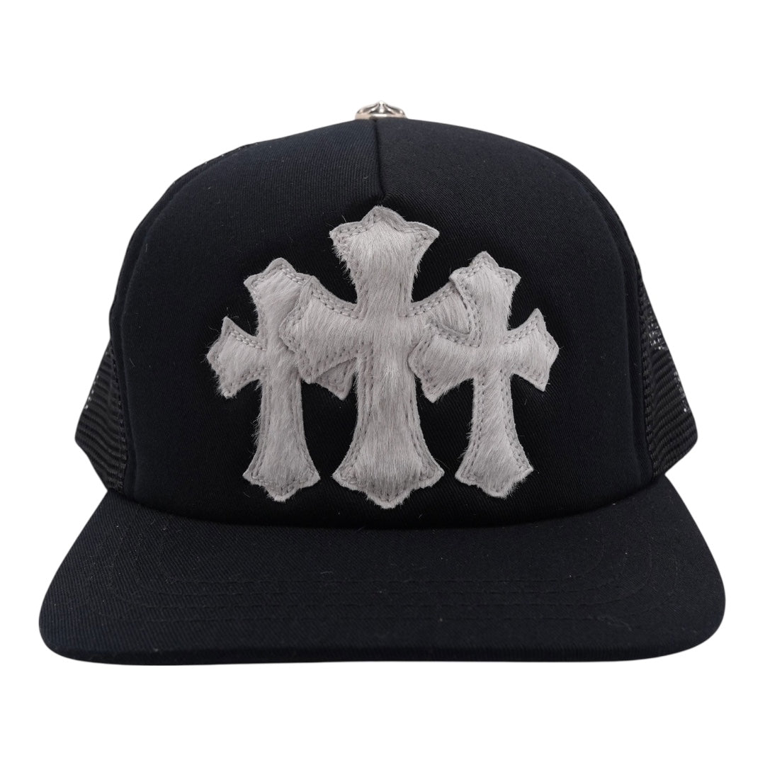 Chrome Hearts Pony Hair Cementery Cross Trucker Hat