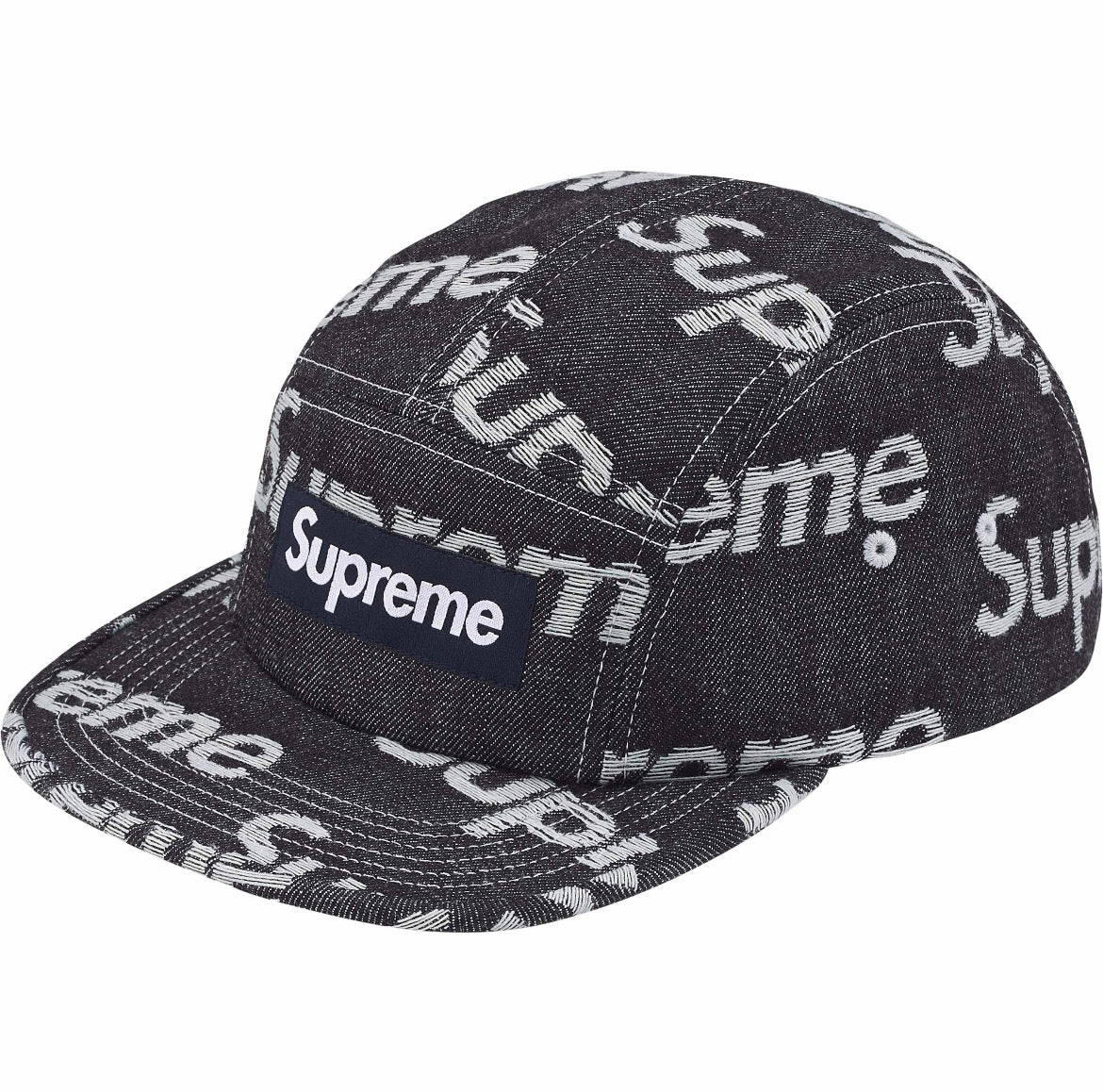 Jacquard Logos Denim Camp Cap