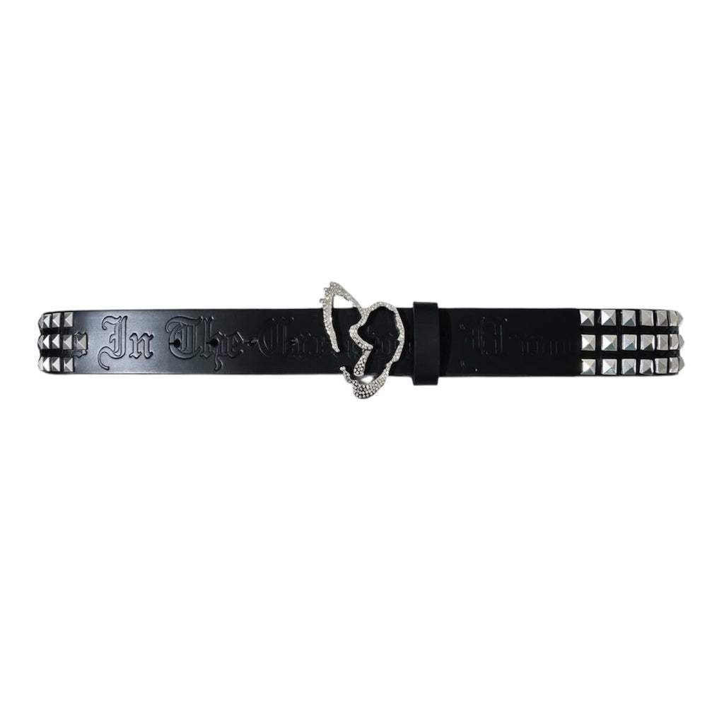 X HEARTBREAK STUDDED LEATHER BELT BLACK