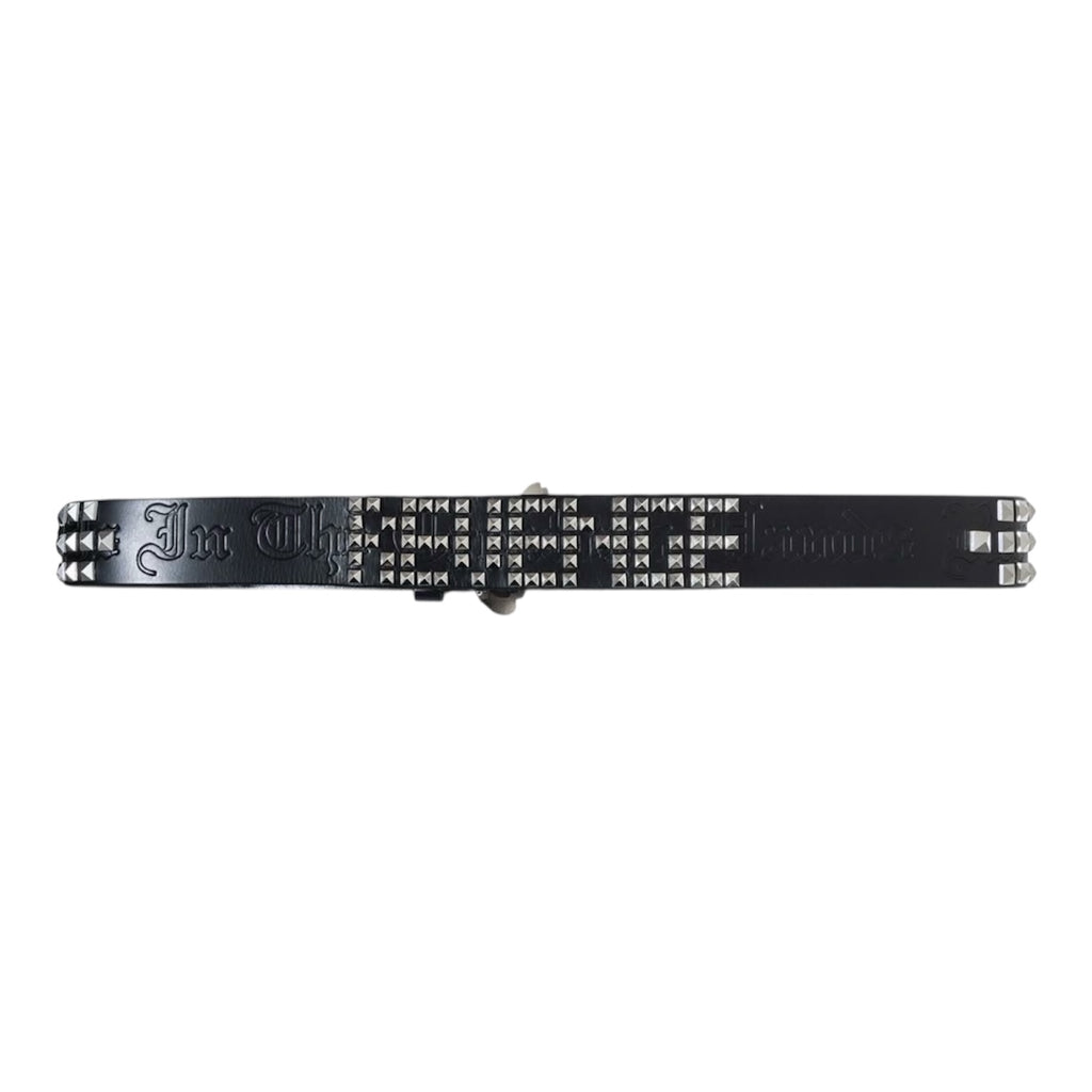 X HEARTBREAK STUDDED LEATHER BELT BLACK