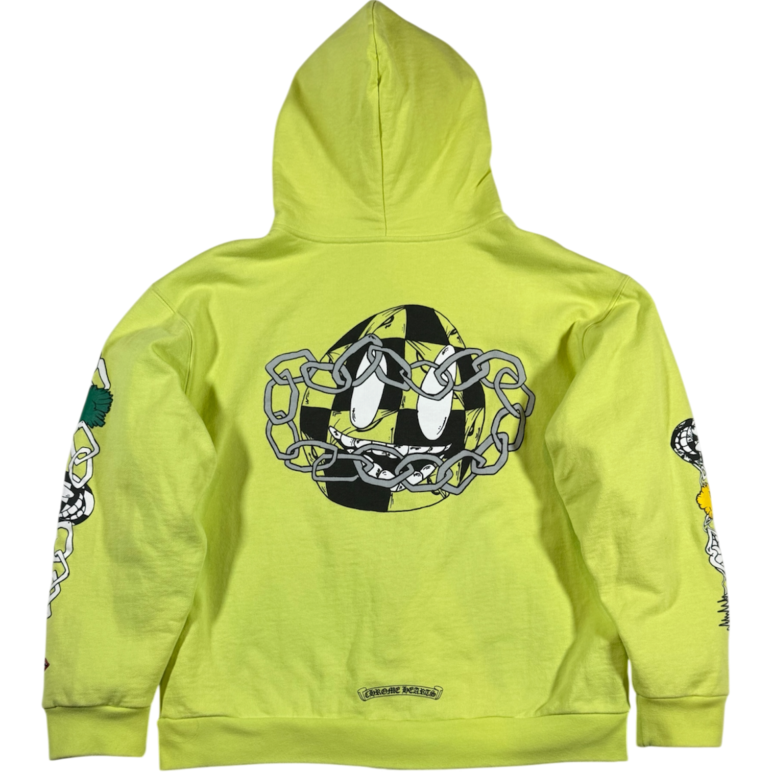 CHROME HEARTS MATTY BOY THERMAL LINED LIME GREE ZIP HOODIE