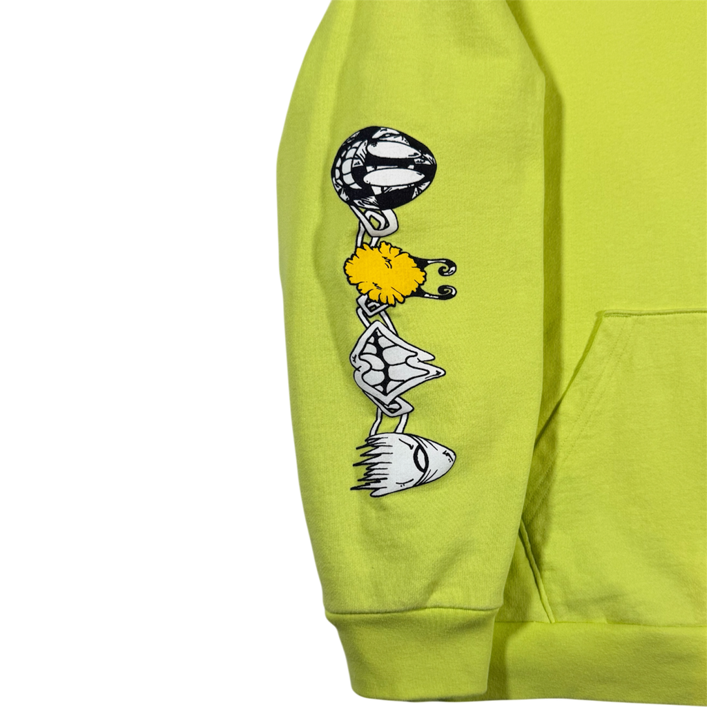 CHROME HEARTS MATTY BOY THERMAL LINED LIME GREE ZIP HOODIE