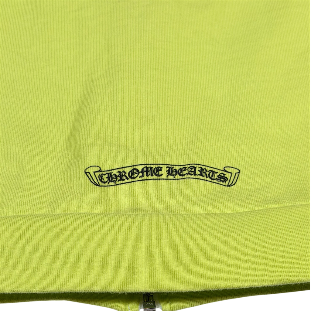 CHROME HEARTS MATTY BOY THERMAL LINED LIME GREE ZIP HOODIE