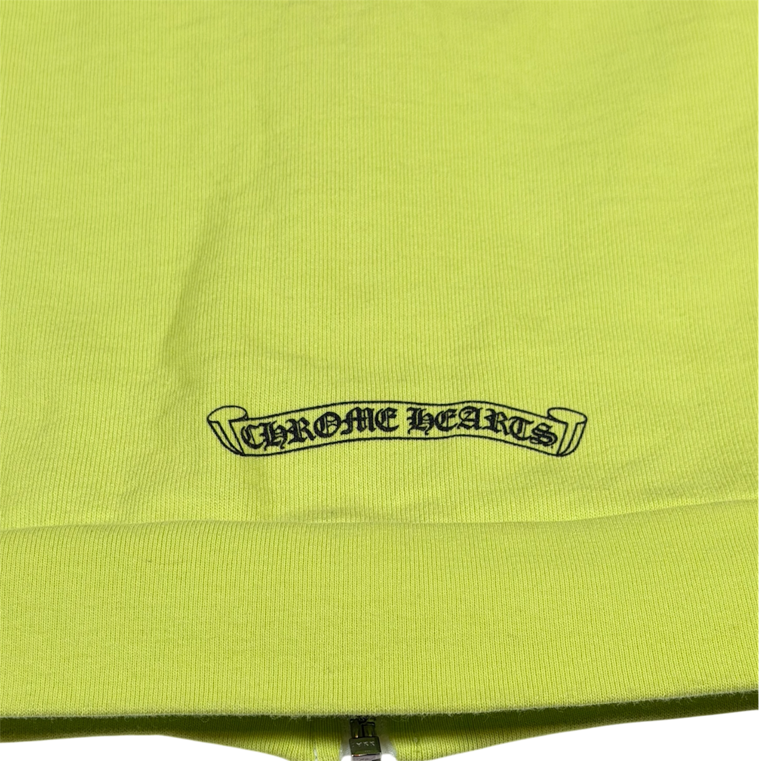 CHROME HEARTS MATTY BOY THERMAL LINED LIME GREE ZIP HOODIE